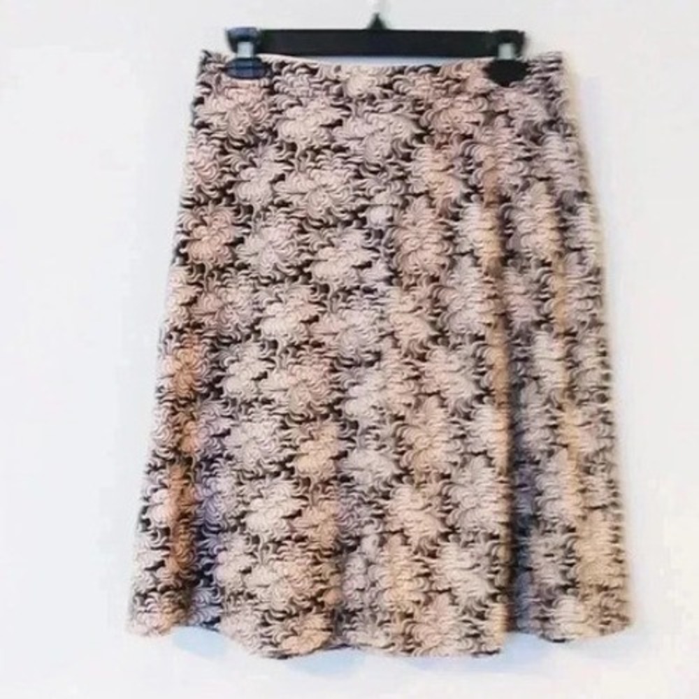 Gap Pink Black Floral Chrysanthemum A-Line Knee‎ Length Skirt Size 4